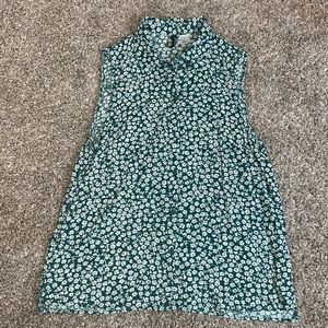 H&M DIVIDED green floral sleeveless tank